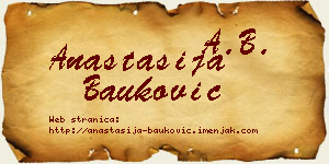 Anastasija Bauković vizit kartica